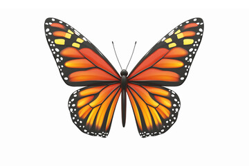 Realistic Monarch Butterfly Vector Design with Vibrant Orange and Black Colors for Nature Themes