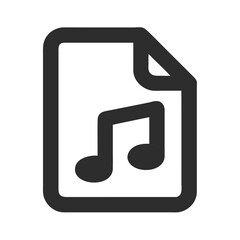 Music Note Representing Song or Audio File Icon Design
