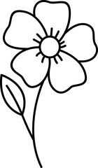 flower outline drawn for children colouring 