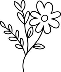 flower outline drawn for children colouring 