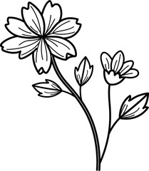 flower outline drawn for children colouring 