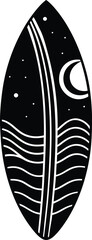 Surfboard Silhouette Vector Design for Modern Surfing Graphics