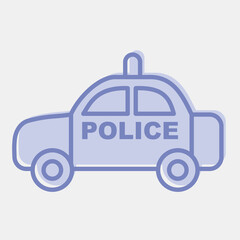 Icon police car. Transportation elements. Icons in two tone style. Good for prints, posters, logo, sign, advertisement, etc.