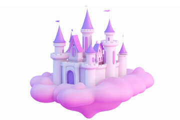 Obraz premium Whimsical Fairy Tale Castle on Cloud Vector Illustration