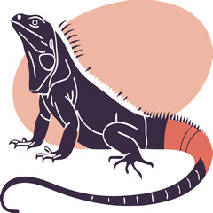 Black Lizard Silhouette Vector Set: Stylized Reptile Clipart in Vintage Tattoo and Wildlife Design Style. Adobe Art and Illustrator.