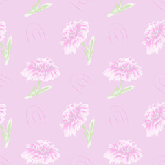 pattern texture Flower peony, spring, tenderness, transparent, isolated on white background, vector.