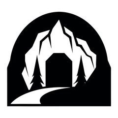 Vector Illustration of Various Cave Entrances