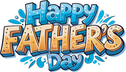Happy Father's Day Typography Vector Text and Clipart