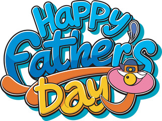 Happy Father's Day Typography Vector Text and Clipart