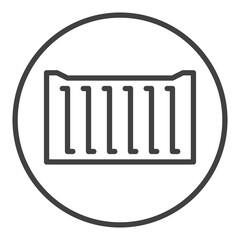 Shipping Container vector round icon with modern line design