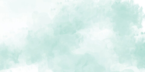 Abstract grunge blue or mint green texture with blurry fogg or grunge bright blue abstract design paper textured, brush painted green nature watercolor on paper with smoke or clouds texture,