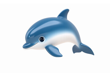 Obraz premium Cute Playful Dolphin Character with Bright Blue Colors for Children's Designs
