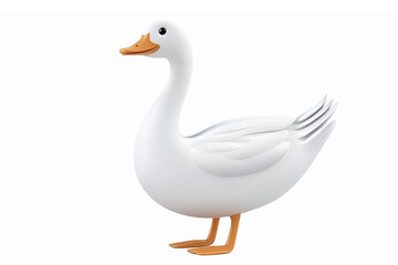 Fototapeta premium Adorable White Goose Vector Illustration for Farm Animal Themes and Nature Designs