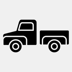 Icon pick up truck. Transportation elements. Icons in glyph style. Good for prints, posters, logo, sign, advertisement, etc.