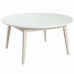 Modern Round White Coffee Table with Wooden Legs for Contemporary Living Room Decor