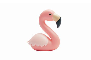 Fototapeta premium Cute Cartoon Pink Flamingo with Closed Eyes for Summer Pool Decor and Fun Illustrations