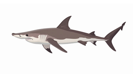 Obraz premium Realistic Vector Illustration of a Great White Shark Swimming with Transparent Background
