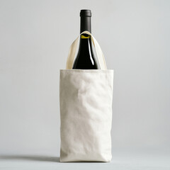 White Canvas Wine Carry Bag &ndash; Minimalist Design for Elegant Wine Transport.