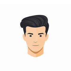 Male Character with Stylish Black Hair for Modern Illustrations and Design Projects