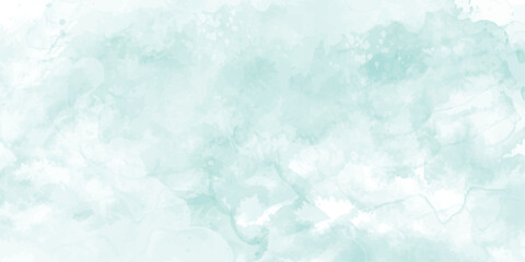 Abstract grunge blue or mint green texture with blurry fogg or grunge bright blue abstract design paper textured, brush painted green nature watercolor on paper with smoke or clouds texture,