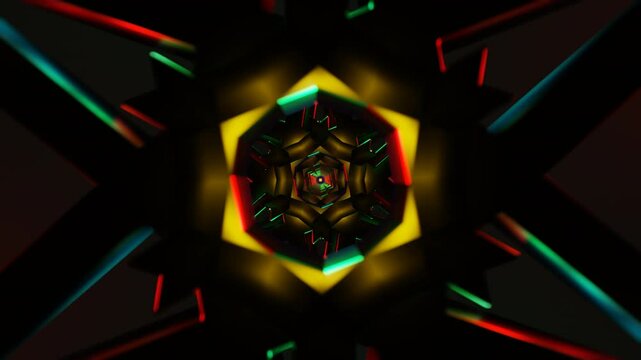 Geometric abstraction and strobe light effects in seamless video loop