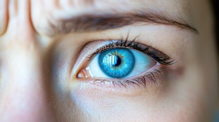 Obraz premium A close-up of teary eyes with a forced smile, showing contrast in emotions.