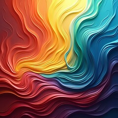 Obraz premium Abstract waves of red yellow and blue.