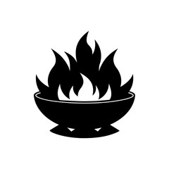 vector illustration of a burning gas stove
