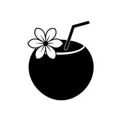 coconut-drink-vector-silhouette