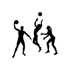 basketball players silhouettes