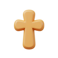 Obraz premium Orange 3D cross emoji icon