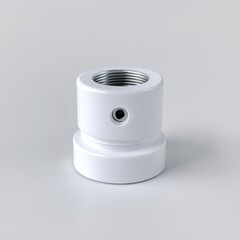 White Plastic Connector with Threaded Interior and Smooth Base for Plumbing and Electrical Applications