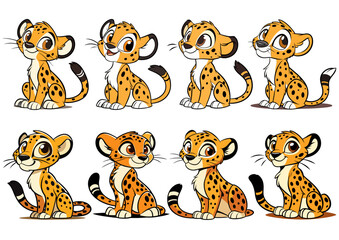 &ldquo;Cheetah Cubs Clipart Set &ndash; Cute Safari Animal Characters&rdquo;