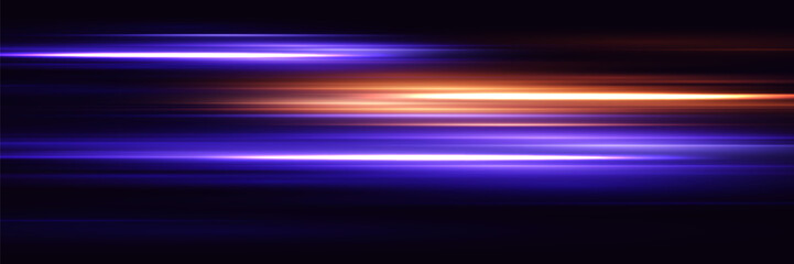 Glowing speed effect. Abstract rays of movement and speed.