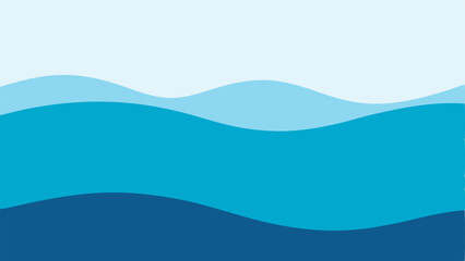 Vector Blue Sea Wave Design.

