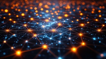 Obraz premium Illuminated Network: A Digital Abstract of Interconnection