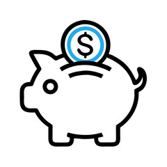 Piggy Bank Icon Representing Savings or Finance Icon Design