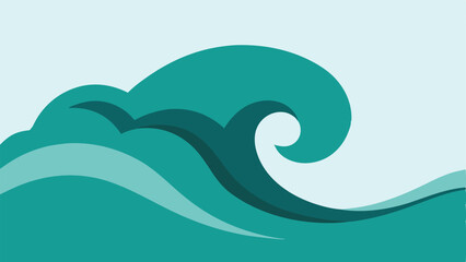 Dynamic Teal Wave Pattern Background.
