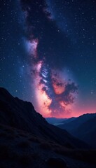 Fototapeta premium Milky Way Galaxy with Twinkling Stars and Cosmic Debris, stars, space