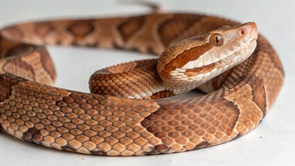 Obraz premium Agkistrodon Contortrix on studio background 