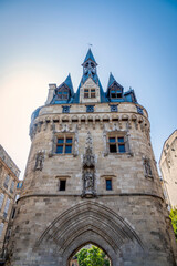 The gate Porte Cailhau is beautiful gothic architecture from the 15th century in Bordeaux, France