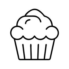 Delicious cupcake vector icon illustration for bakery logo design and sweet dessert themed graphic elements
