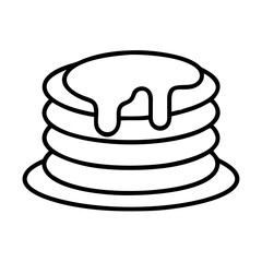 Stack of pancakes with syrup vector illustration breakfast food sweet dessert delicious brunch bakery 