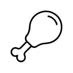 Chicken leg drumstick outline vector icon illustration drawing for food design and restaurant menu design