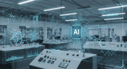 Advanced AI Integration in Modern Industrial Automation Futuristic Laboratory Technology
