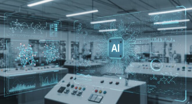 Advanced AI Integration in Modern Industrial Automation Futuristic Laboratory Technology