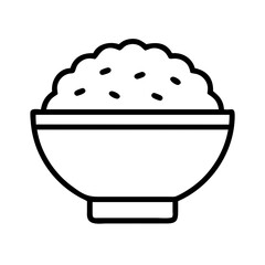 Bowl of rice icon vector illustration perfect for asian food menu and restaurant related graphic design needs