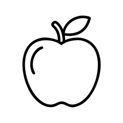 Apple outline vector icon illustration fresh fruit healthy food drawing simple line art design graphic element 
