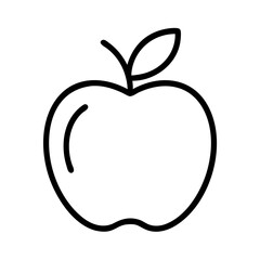 Apple fruit outline vector drawing for graphic design projects and healthy eating content creation use case