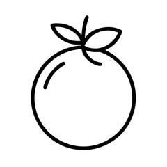 Orange fruit vector icon illustration, healthy food, citrus fruit, vitamin c, summer, fresh, line art design